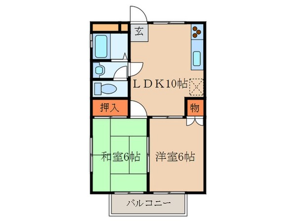 クレ－ル新守Bの物件間取画像